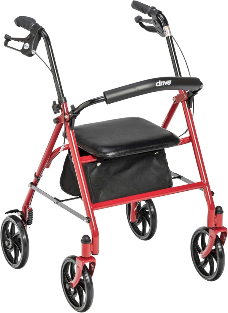 Best Solution for Mobility: 4-Wheel Rollator with Steel Frame and Adjustable Seat