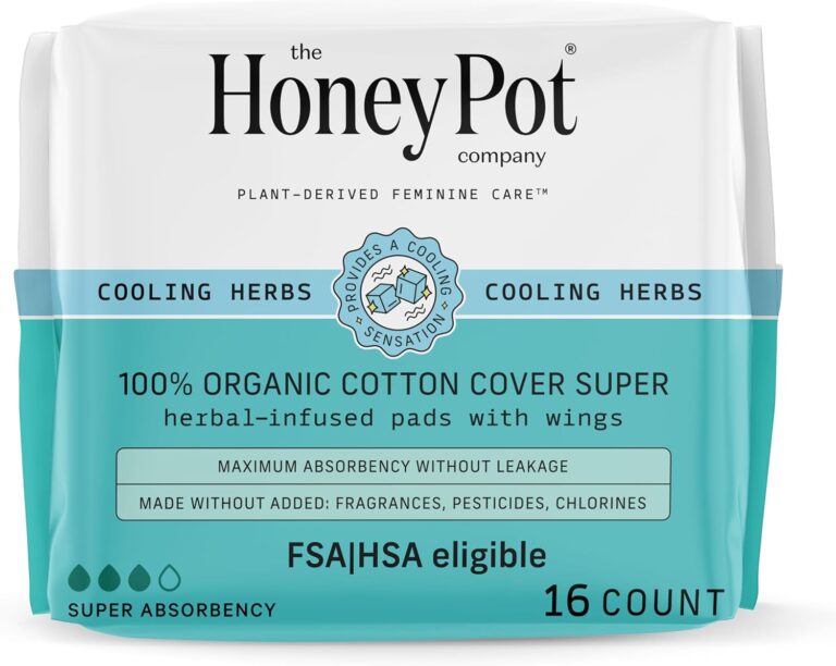 Best Solution for Heavy Flow with Cooling Relief: Herbal Menstrual Pads - 16ct