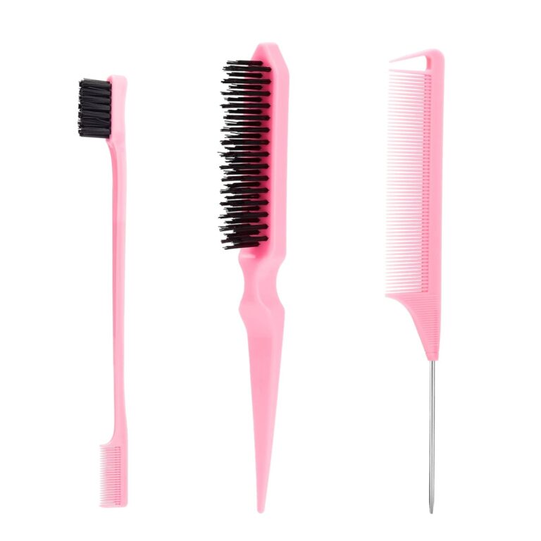 Best Solution for Smooth Hair: 3-PC Hair Brush Set for Slicked Back Styles, Fine Edges, and Taming Flyaways