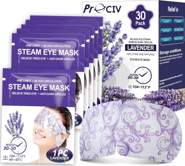 Best Solution for Dark Circles, Puffiness, and Dry Eyes: 30-Pk Lavender Steam Eye Mask